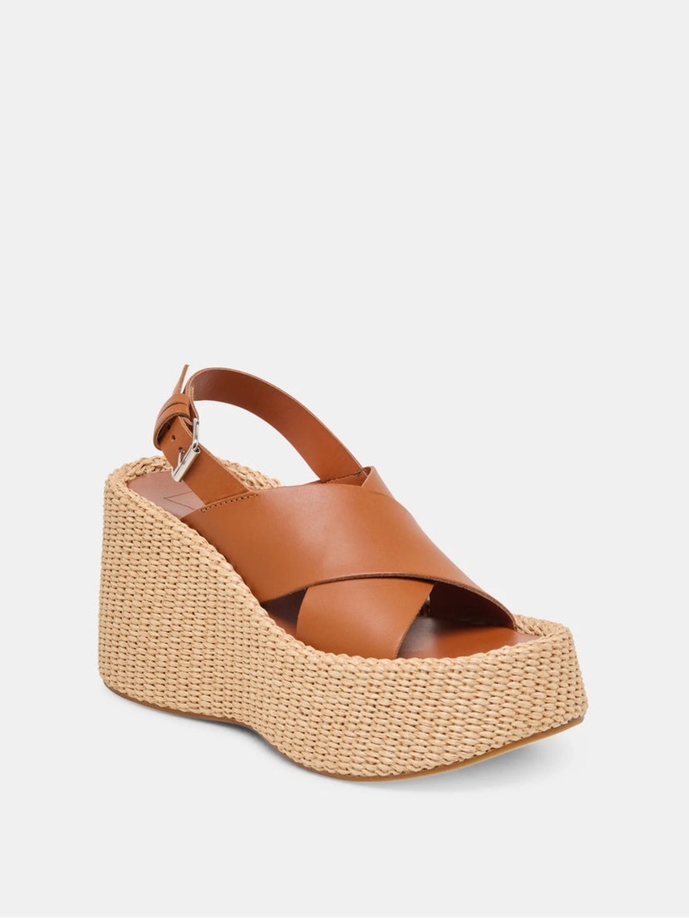 Dolce Vita - Woven Platform Slingback Sandal - Brown - New - 7.5